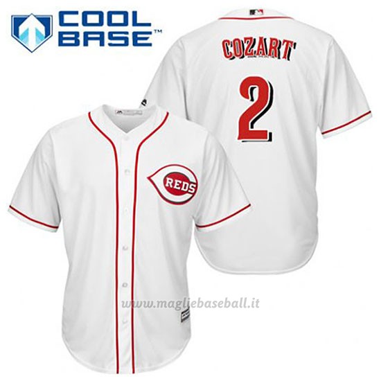 Maglia Baseball Uomo Cincinnati Reds Zack Cozart 2 Bianco 1ªCool Base